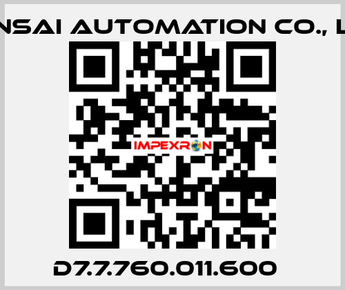 D7.7.760.011.600   KANSAI Automation Co., Ltd.