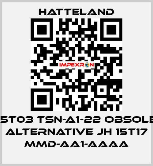 JH 15T03 TSN-A1-22 obsolete, alternative JH 15T17 MMD-AA1-AAAA HATTELAND