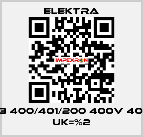 ERL3 400/401/200 400V 401.2A Uk=%2 ELEKTRA