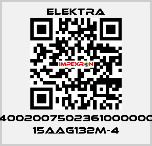 04002007502361000000 / 15AAG132M-4 ELEKTRA