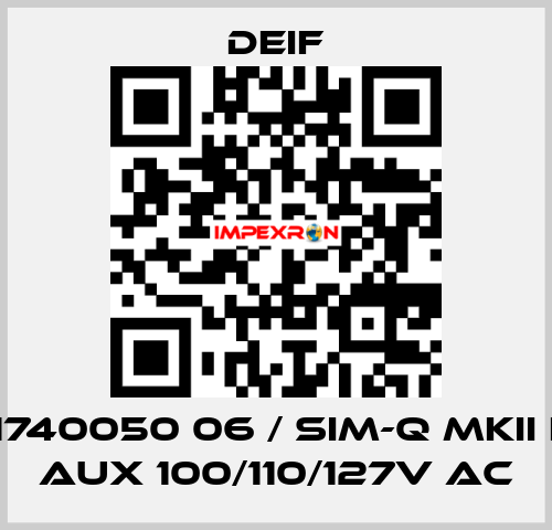 2961740050 06 / SIM-Q MKII LF, V aux 100/110/127V AC Deif