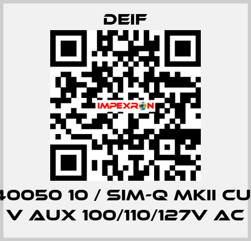 2961740050 10 / SIM-Q MKII CUSTOM, V aux 100/110/127V AC Deif