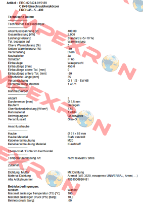 ERCH/45 - 5 - 400 / ERC-025424-015189 Schniewindt