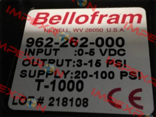 962-262-000 Bellofram