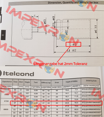 AYUX-HR 350V 4.700μF 20%(M) 76x143mm (660114)  Itelcond