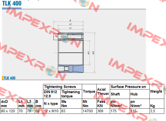 TLK400  80x120mm  Tollok