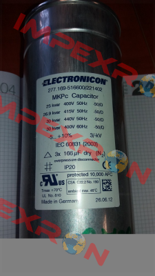 277.169-516600/221402, obsolete replaced by 275.186-516600 221402  Electronicon