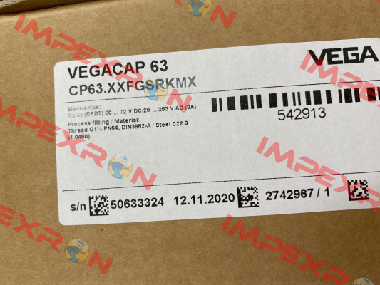 P/N: CP63.XXFGSRKMX, Type:  VEGACAP 63 Vega