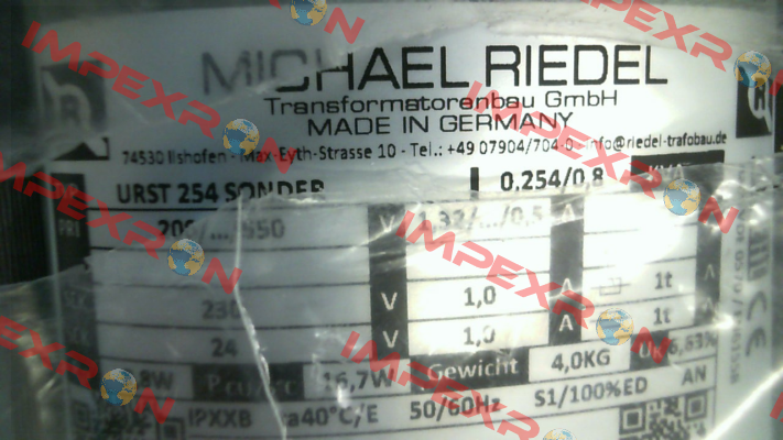 URST Sonder 254VA IPXXB Michael Riedel Transformatorenbau