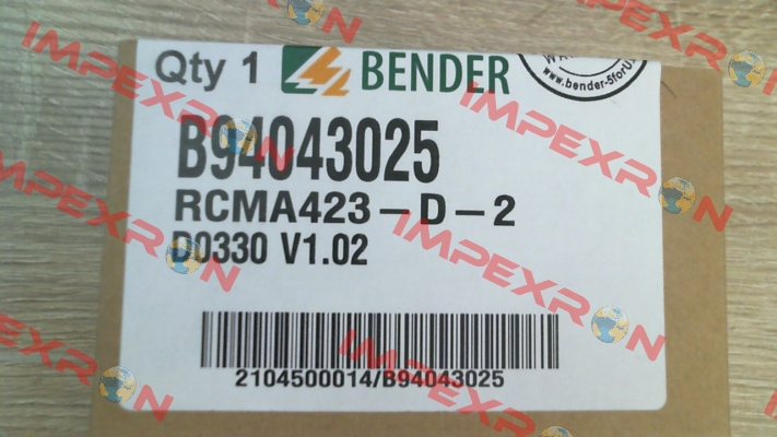 P/N: B94043025, Type: RCMA423-D-2 Bender