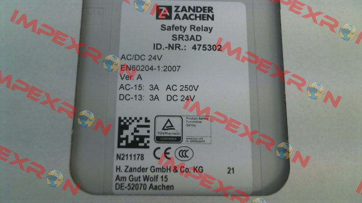 475302 \ SR3AD AC/DC 24V ZANDER AACHEN