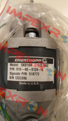 Model: SK8104 115VAC P/N: 910-40-0126-6 Groschopp