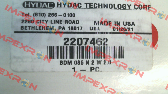 2207462 BDM 85 N 2 W 2.0 Hydac