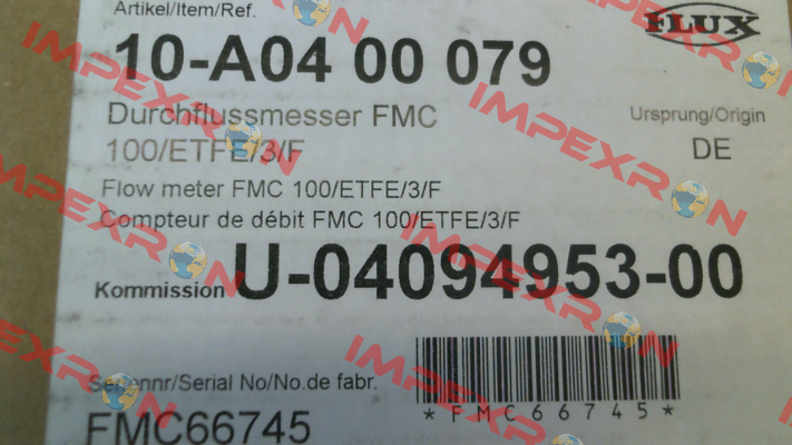 10-A04 00 079 / FMC 100/ETFE/3/F Flux (Sondermann)